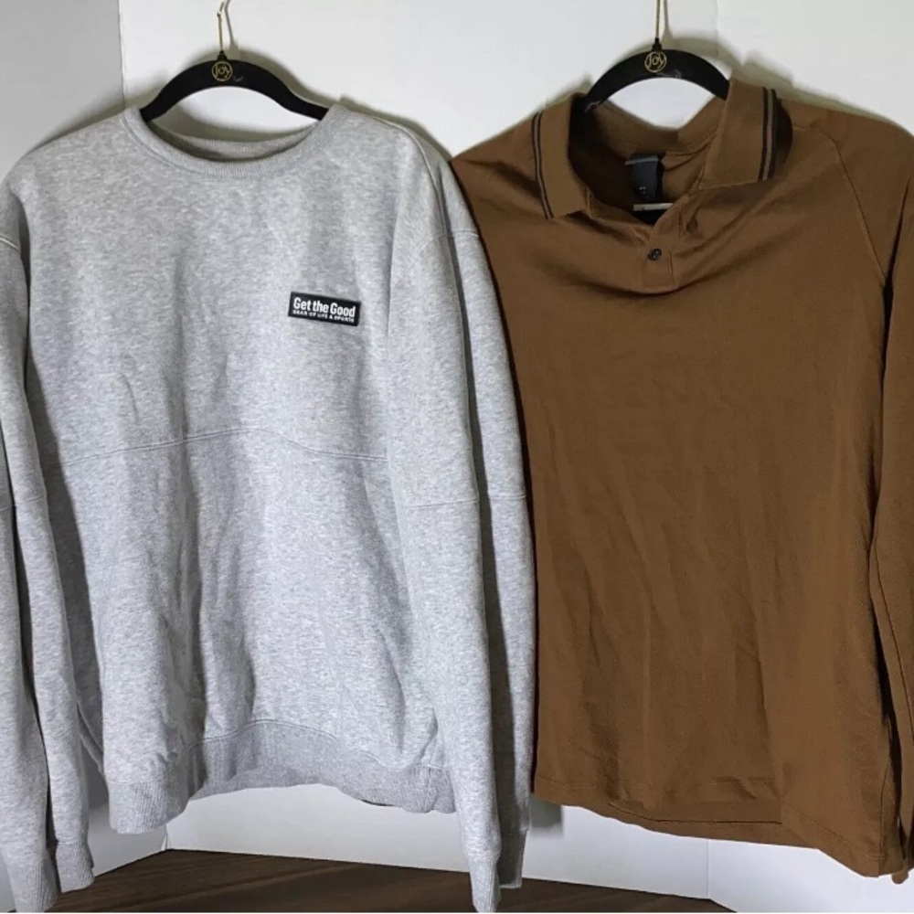 2 Pc Lot H&M Sweater And Long Sleeve Shirt Mens size Small